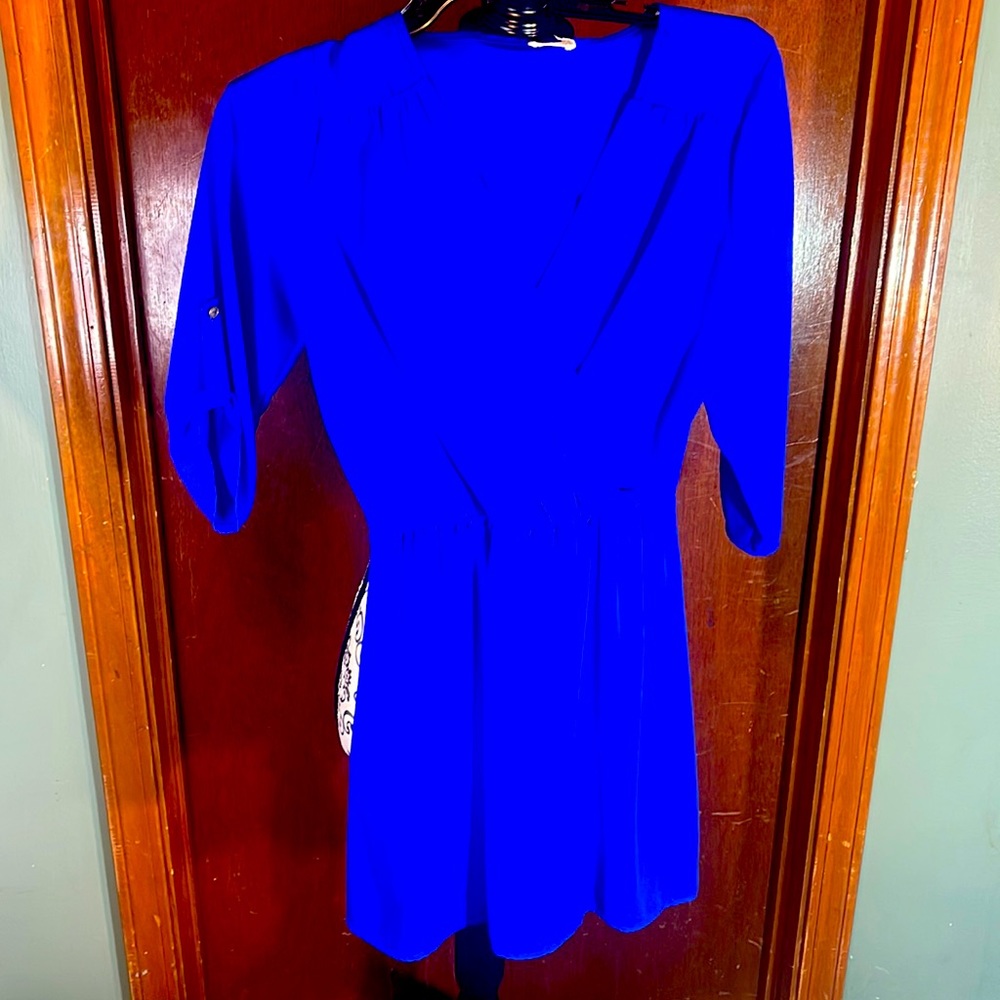 Women electric blue dress